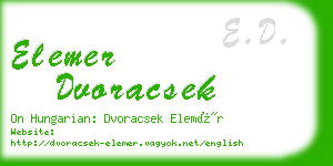 elemer dvoracsek business card